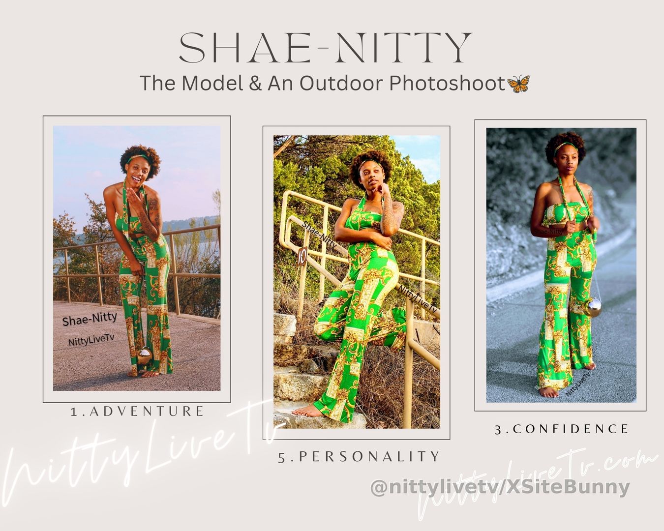 I Love Outdoor Photoshoots. I Feel The Sun and Wind on My Body Giving Me A Chill Of Comfort. I Sure Am Full of Adventure, Confidence, with A Bada** Personality!