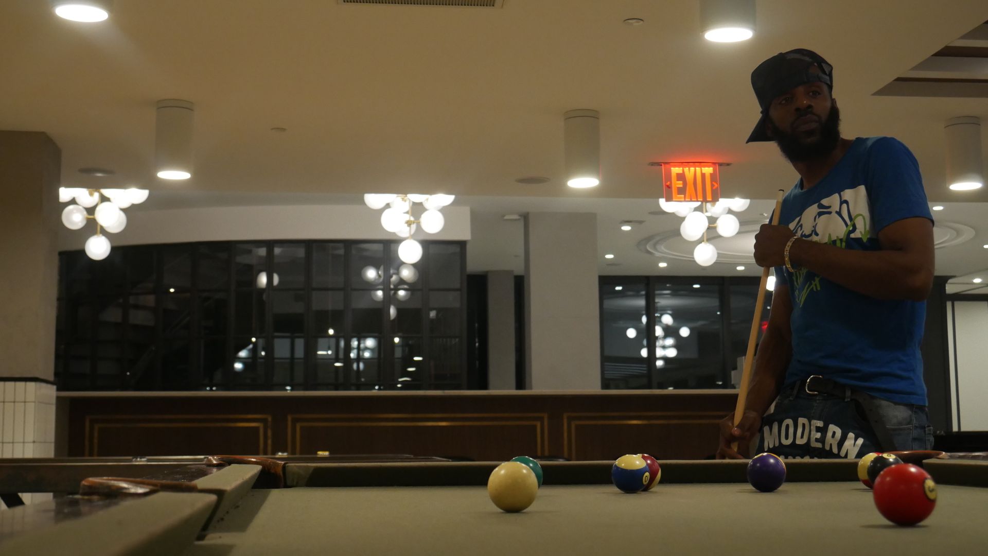 Chilling playing pool