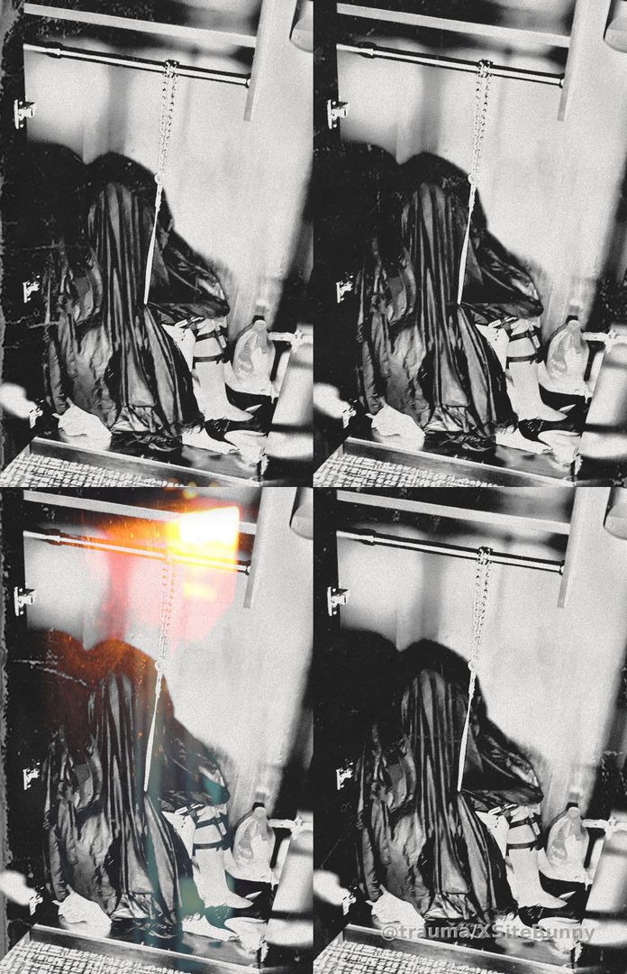 Locked away 
captive stuck in her closet with everything she needs 

captive, hostage, restrained, hidden, kept for later 