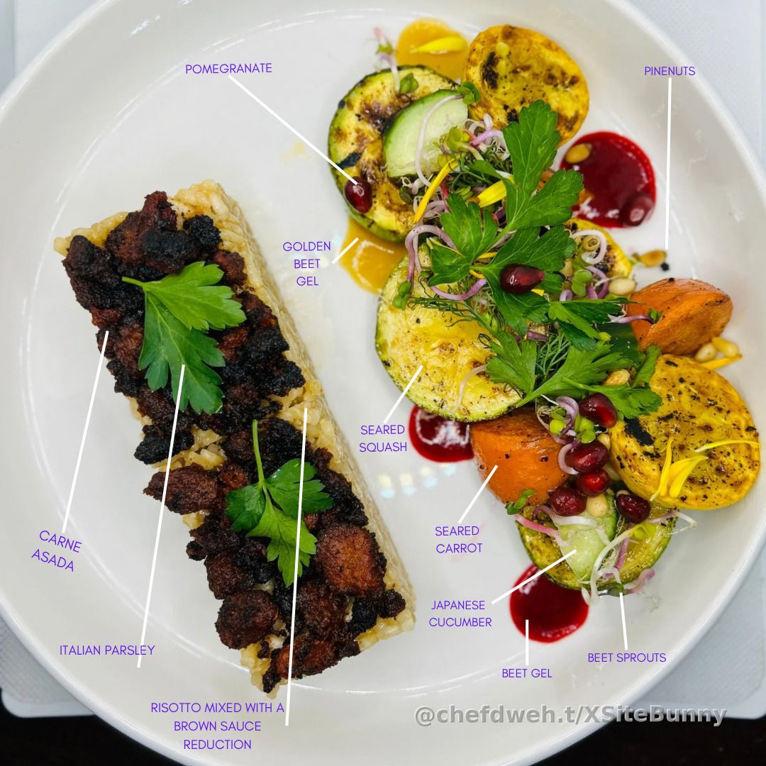 I wanted to changed the direction of cooking risotto, I added pork crumbles and a squash salad on the side. 