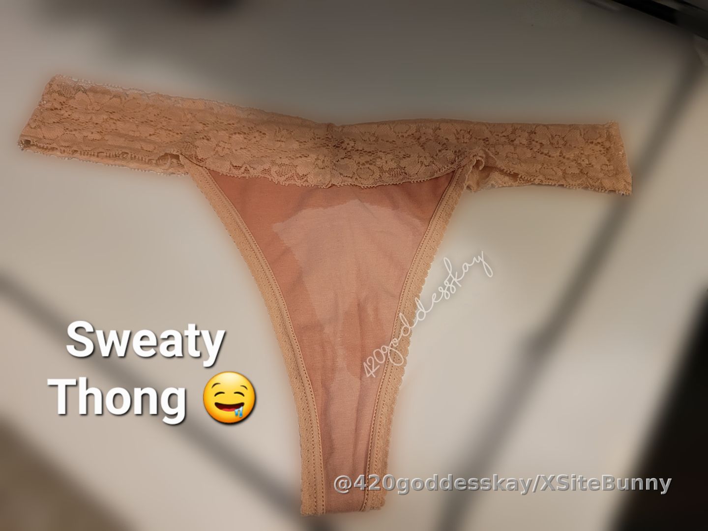 12-hour wear, pink cotton thong, with lace. From the sweet smell of My pussy to the sweaty smell of My ass, My natural pheromones will make you fall in love.

☆ Extras can be added for an additional cost. Some extras would include piss, scat, blood, ect.