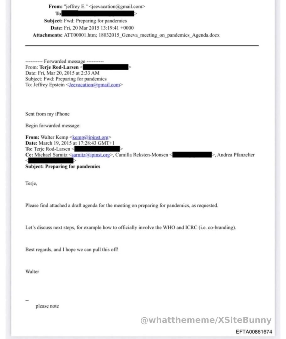 Epstein Email Confirms: COVID WAS A GLOBAL
ELITE PSYOP
EFTA00861674