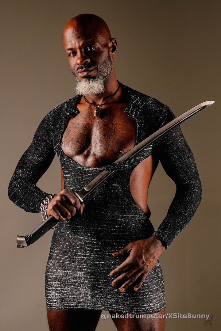 Just having fun with my sword. 